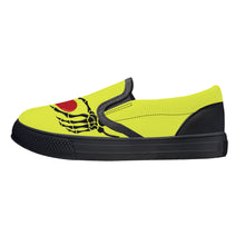 Load image into Gallery viewer, Ti Amo I love you - Exclusive Brand  - Lemonaide - Skeleton Hands with Heart - Kids Slip-on shoes - Black Soles
