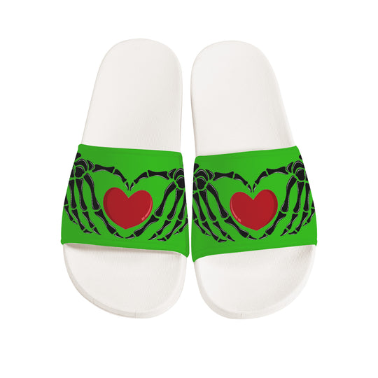Ti Amo I love you - Exclusive Brand - Vida Loca - Skeleton Hands with Heart -  Slide Sandals - White Soles