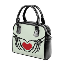 Load image into Gallery viewer, Ti Amo I love you  - Exclusive Brand - Periglacial Blue - Skeleton Hands with Heart - Shoulder Handbag
