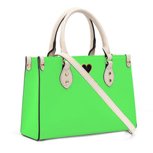 Load image into Gallery viewer, Ti Amo I love you - Exclusive Brand - Screaming Green - Luxury Womens PU Tote Bag - Cream Straps
