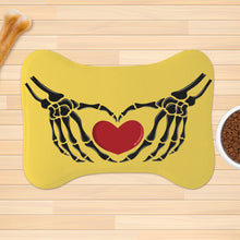 Load image into Gallery viewer, Ti Amo I love you - Exclusive Brand - Mustard Yellow - Skeleton Hands with Heart  - Big Paws Pet Rug
