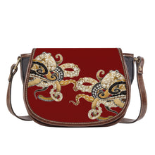 Load image into Gallery viewer, Ti Amo I love you - Exclusive Brand - Dark Burgundy - Octopi - Saddle Bag
