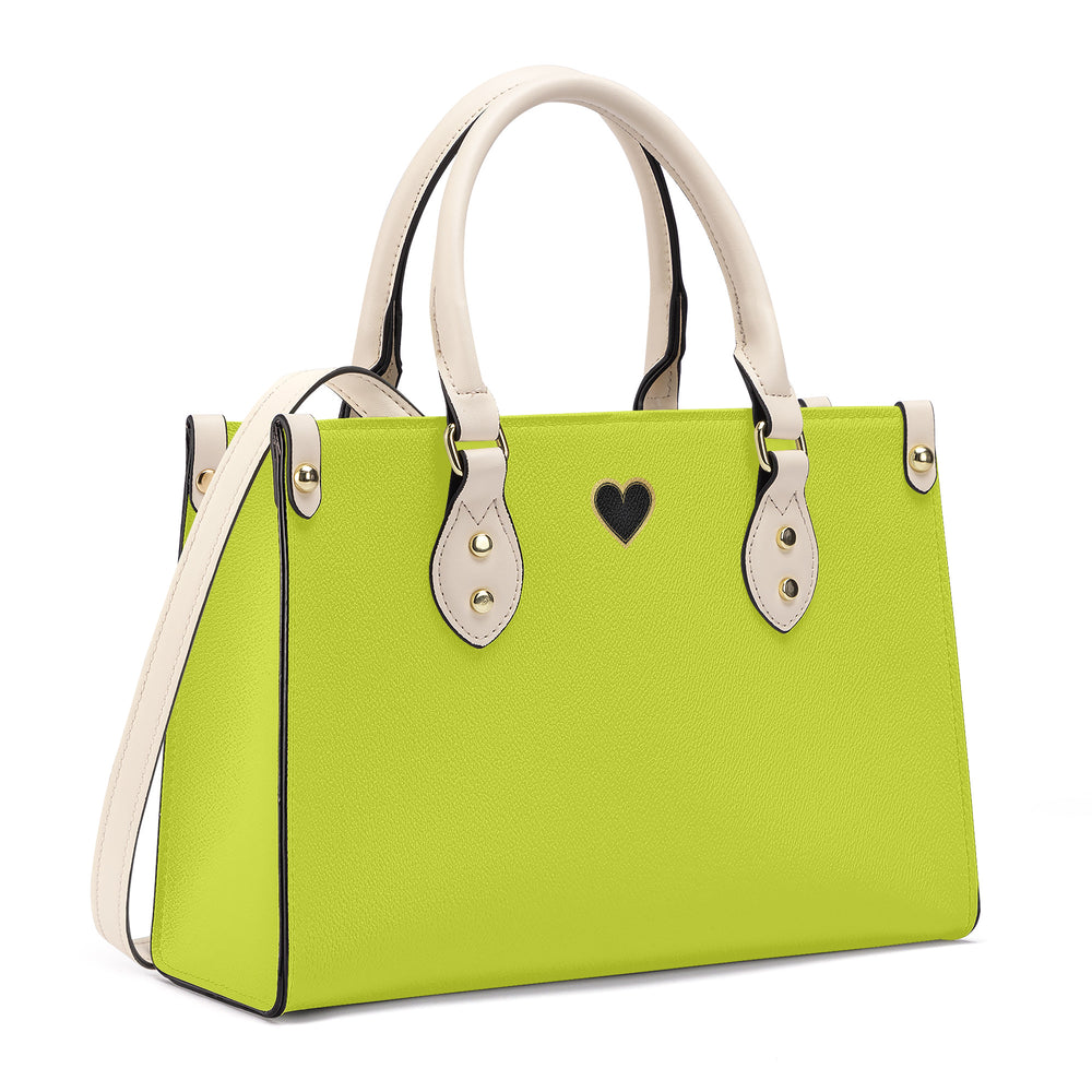 Ti Amo I love you - Exclusive Brand  - Pear - Luxury Womens PU Tote Bag - Cream Straps