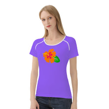 Load image into Gallery viewer, Ti Amo I love you - Exclusive Brand - Heliotrope 3 - Hawaiian Flower - Women&#39;s T shirt - Sizes XS-2XL
