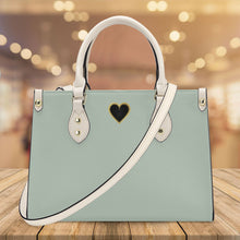 Load image into Gallery viewer, Ti Amo I love you - Exclusive Brand - Green Eyes - Luxury Womens PU Tote Bag - Cream Straps
