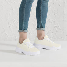 Load image into Gallery viewer, Ti Amo I love you - Exclusive Brand - Buttery White - Angry Fish - Chunky Sneakers - White Soles
