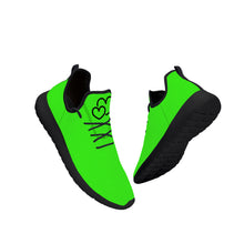 Load image into Gallery viewer, Ti Amo I love you - Exclusive Brand - Florescent Green - Double Black Heart - Lightweight Mesh Knit Sneakers - Black Soles
