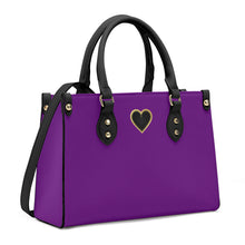 Load image into Gallery viewer, Ti Amo I love you - Exclusive Brand - Purple Iris - Luxury Women PU Tote Bag - Black Straps
