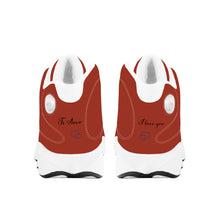 Load image into Gallery viewer, Ti Amo I love you - Exclusive Brand - Brick Red 2  - Mens / Womens - Unisex  Basketball Shoes - White Laces
