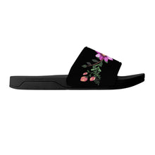 Load image into Gallery viewer, Ti Amo I love you  - Exclusive Brand - Black - Floral  - Womens - Slide Sandals - Black Soles
