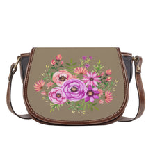 Load image into Gallery viewer, Ti Amo I love you - Exclusive Brand - Beaver - Pink Floral Pattern -  Saddle Bag
