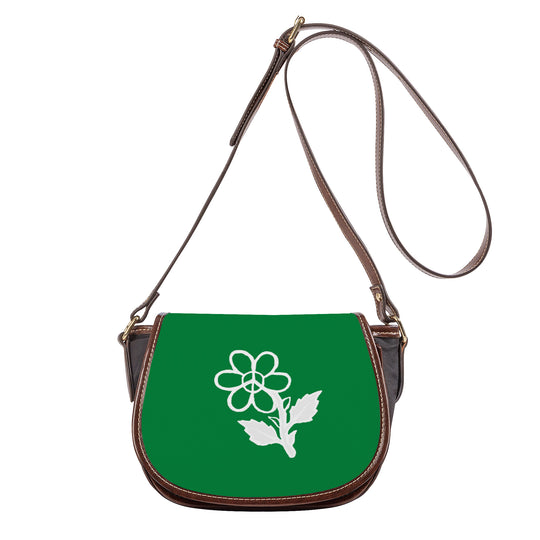 Ti Amo I love you - Exclusive Brand - Fun Green - White Daisy -  Saddle Bag