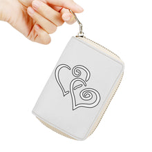 Load image into Gallery viewer, Ti Amo I love you - Exclusive Brand - Concrete - Double White Heart - PU Leather - Zipper Card Holder
