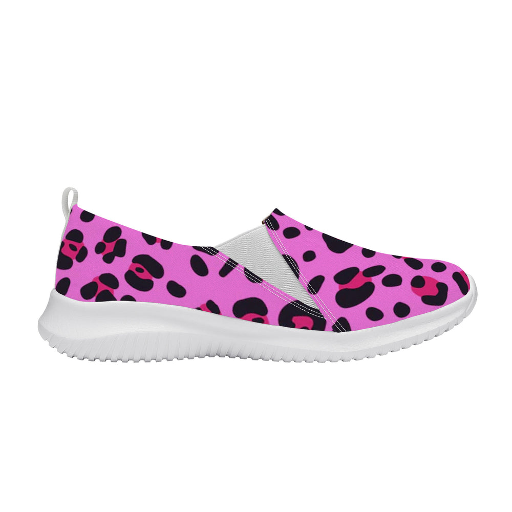 Ti Amo I love you - Exclusive Brand - Persian Pink with Cerise Leopard Spots - Womens Casual Slip On Shoes