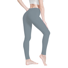 Load image into Gallery viewer, Ti Amo I love you - Exclusive Brand - Regent Grey - Double White Heart -Womens / Teen Girls / Womens Plus Size - Yoga Leggings - Sizes XS-3XL
