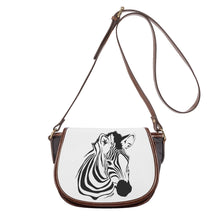 Load image into Gallery viewer, Ti Amo I love you - Exclusive Brand - White - Zebra - Saddle Bag
