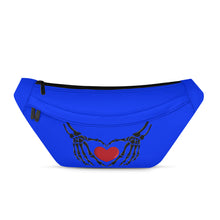 Load image into Gallery viewer, Ti Amo I love you - Exclusive Brand - Blue Blue Eyes -  Skeleton Hands with Heart - Large Fanny Bag
