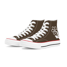 Load image into Gallery viewer, Ti Amo I love you - Exclusive Brand - Abbot - White Daisy - High Top Canvas Shoes - White  Soles
