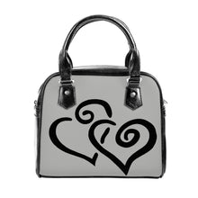 Load image into Gallery viewer, Ti Amo I love you - Exclusive Brand - Aluminum - Double Black Heart -  Shoulder Handbag
