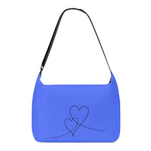 Load image into Gallery viewer, Ti Amo I love you - Exclusive Brand - Neon Blue - Double Script Heart - Journey Computer Shoulder Bag
