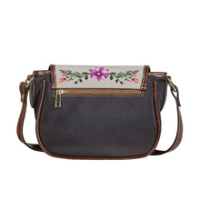 Load image into Gallery viewer, Ti Amo I love you - Exclusive Brand - Swirl - Pink Floral -  Saddle Bag
