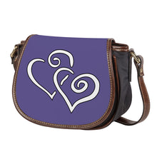 Load image into Gallery viewer, Ti Amo I love you - Exclusive Brand - Butterfly Bush 2 - Double White Heart - Saddle Bag
