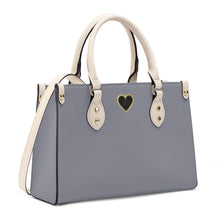 Load image into Gallery viewer, Ti Amo I love you - Exclusive Brand - Blue Grey - Luxury Womens PU Tote Bag - Cream Straps
