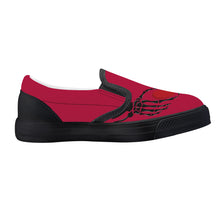 Load image into Gallery viewer, Ti Amo I love you - Exclusive Brand - Cardinal - Skeleton Hands with Heart - Kids Slip-on shoes - Black Soles
