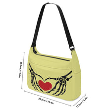 Load image into Gallery viewer, Ti Amo I love you - Exclusive Brand - Putty - Skeleton Heart Hands  -  Journey Computer Shoulder Bag
