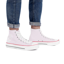 Load image into Gallery viewer, Ti Amo I love you - Exclusive Brand - Prim - White Daisy - High Top Canvas Shoes - White  Soles
