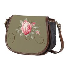 Load image into Gallery viewer, Ti Amo I love you - Exclusive Brand - Brown Grey - Rose - Saddle Bag
