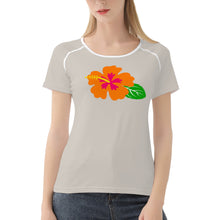 Load image into Gallery viewer, Ti Amo I love you - Exclusive Brand  - Swirl - Hawaiian Flower - Women&#39;s T shirt
