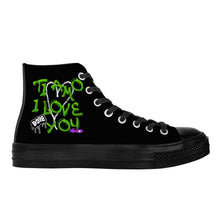 Load image into Gallery viewer, Ti Amo I love you - Exclusive Brand - Hip Hop Logo - High Top Canvas Shoes - Black Soles
