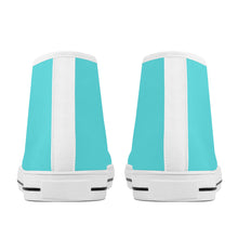 Load image into Gallery viewer, Ti Amo I love you - Exclusive Brand - Medium Turquoise Blue - High-Top Canvas Shoes - White Soles
