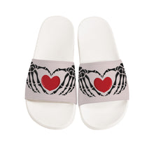 Load image into Gallery viewer, Ti Amo I love you - Exclusive Brand - Wafer - Skeleton Hands with Heart -  Slide Sandals - White Soles
