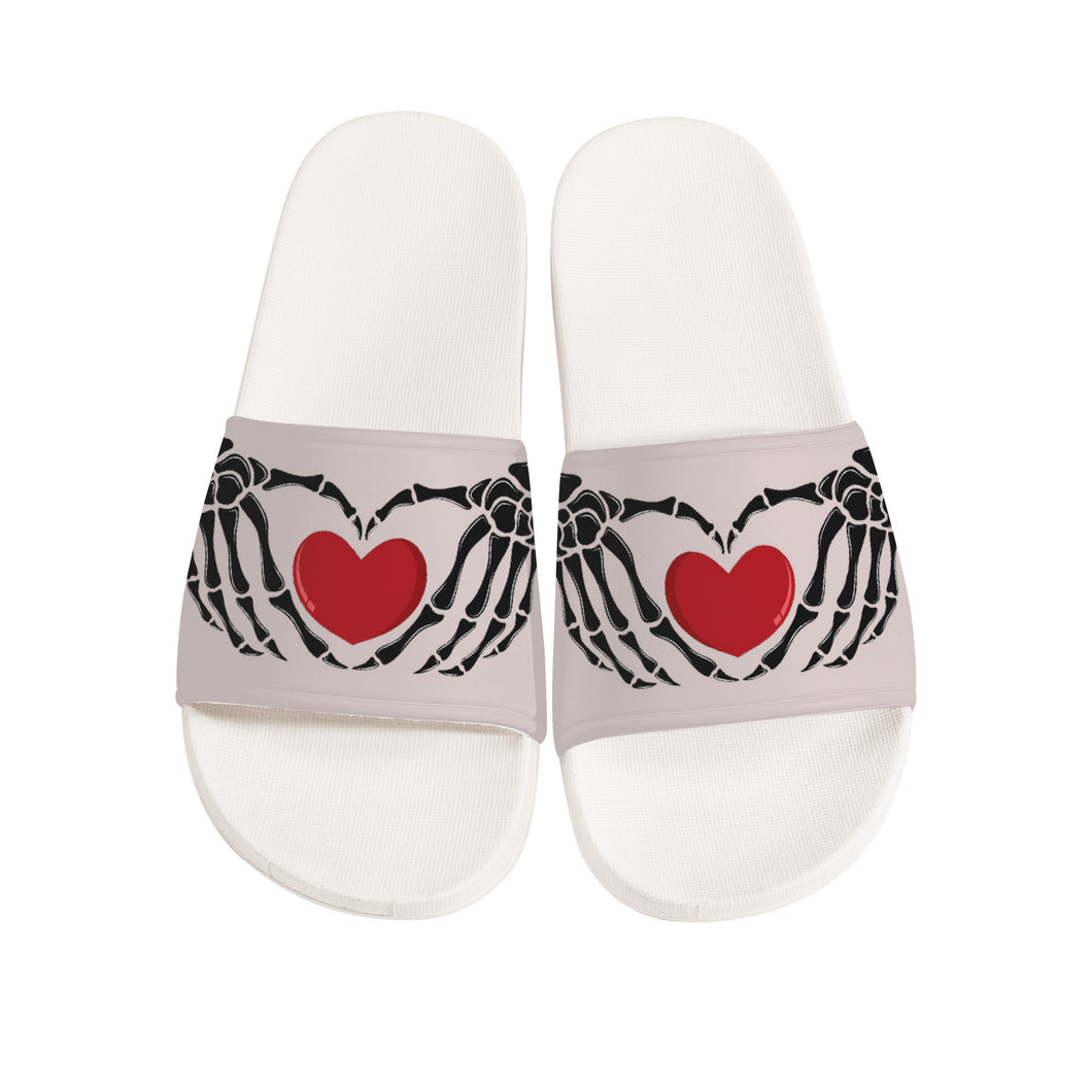 Ti Amo I love you - Exclusive Brand - Wafer - Skeleton Hands with Heart -  Slide Sandals - White Soles