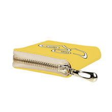 Load image into Gallery viewer, Ti Amo I love you - Exclusive Brand - Mustard Yellow - Double White Heart - PU Leather - Zipper Card Holder
