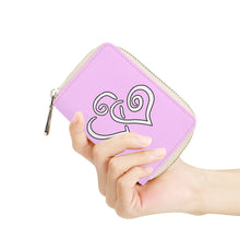 Load image into Gallery viewer, Ti Amo I love you - Exclusive Brand - Pastel Sugar Chic - Double White Heart - PU Leather -  Zipper Card Holder
