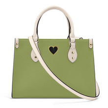 Load image into Gallery viewer, Ti Amo I love you - Exclusive Brand - Green Smoke - Luxury Womens PU Tote Bag - Cream Straps
