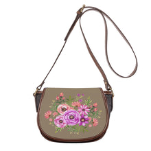 Load image into Gallery viewer, Ti Amo I love you - Exclusive Brand - Beaver - Pink Floral Pattern -  Saddle Bag
