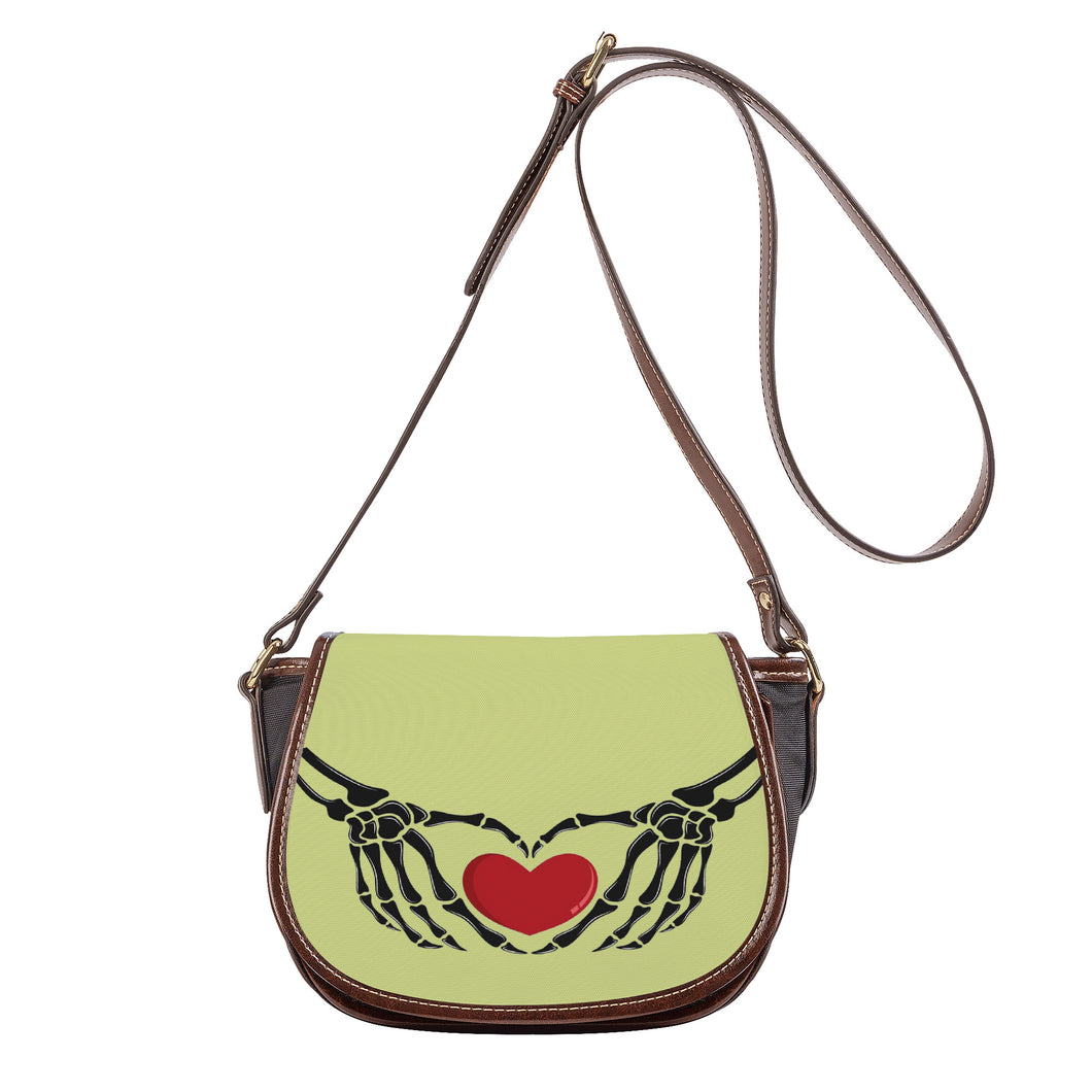 Ti Amo I love you - Exclusive Brand - Deco - Skeleton Hands with Heart - Saddle Bag