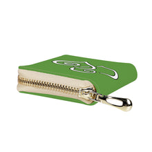 Load image into Gallery viewer, Ti Amo I love you - Exclusive Brand - Luminous Green - Double White Heart - PU Leather - Zipper Card Holder
