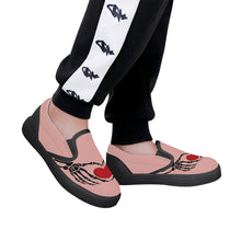 Load image into Gallery viewer, Ti Amo I love you - Exclusive Brand - Pink Rose - Skeleton Hands with Heart - Kids Slip-on shoes - Black Soles
