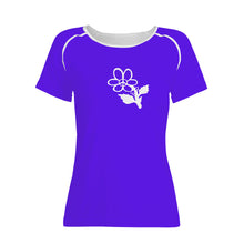 Load image into Gallery viewer, Ti Amo I love you - Exclusive Brand - Dark Purple - White Daisy - Women&#39;s  T shirt
