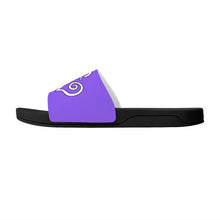 Load image into Gallery viewer, Ti Amo I love you- Exclusive Brand - Heliotrope 3 - Double White Heart - Slide Sandals - Black Soles
