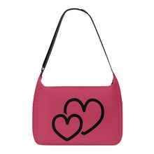 Load image into Gallery viewer, Ti Amo I love you - Exclusive Brand  - Viva Magenta - Double Black Heart - Journey Computer Shoulder Bag
