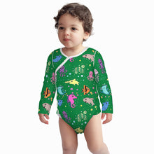 Load image into Gallery viewer, Ti Amo I love you - Exclusive Brand - Fun Green - Sea Creatures -  Baby Long-Sleeve Bodysuit
