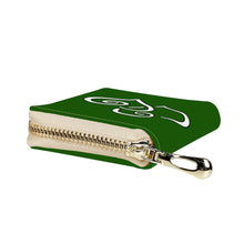 Load image into Gallery viewer, Ti Amo I love you - Exclusive Brand - Lincoln Green - Double White Heart - PU Leather - Zipper Card Holder
