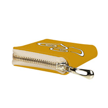 Load image into Gallery viewer, Ti Amo I love you - Exclusive Brand - Gamboge Yellow - Double White Heart - Zipper Card Holder
