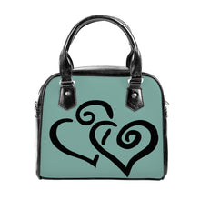 Load image into Gallery viewer, Ti Amo I love you - Exclusive Brand - Cascade 2 - Double Black Heart -  Shoulder Handbag
